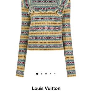 Louis Vuitton ruffle long sleeve knit top